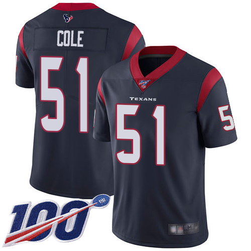 Houston Texans Limited Navy Blue Men Dylan Cole Home Jersey NFL Football #51 100th Season Vapor Untouchable->houston texans->NFL Jersey